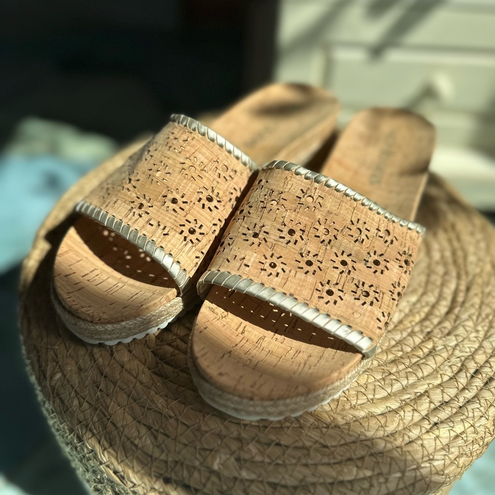 Jack Rodger’s Ro Cork Slide Sandals in Natural Tan - Women